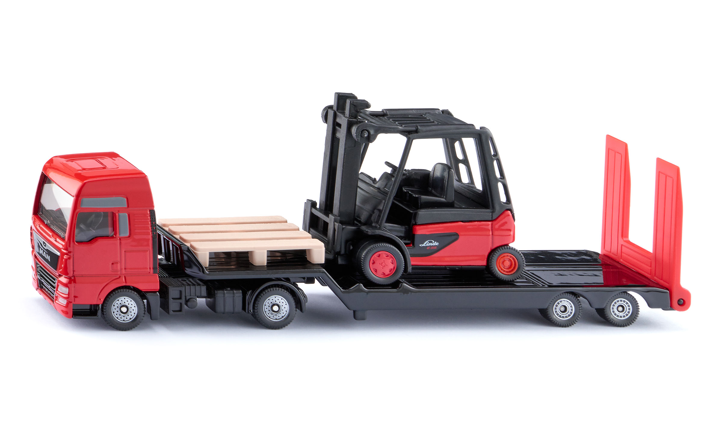 MAN LKW mit Linde Gabelstapler
