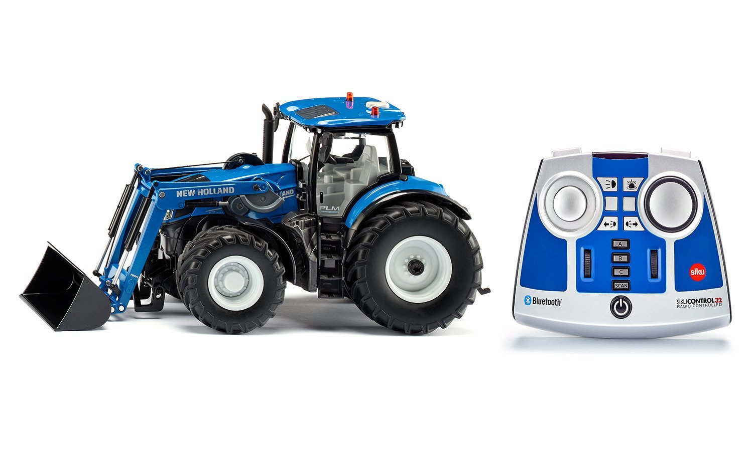 New Holland T7.315 with front loader, Bluetooth app control and remote control unit