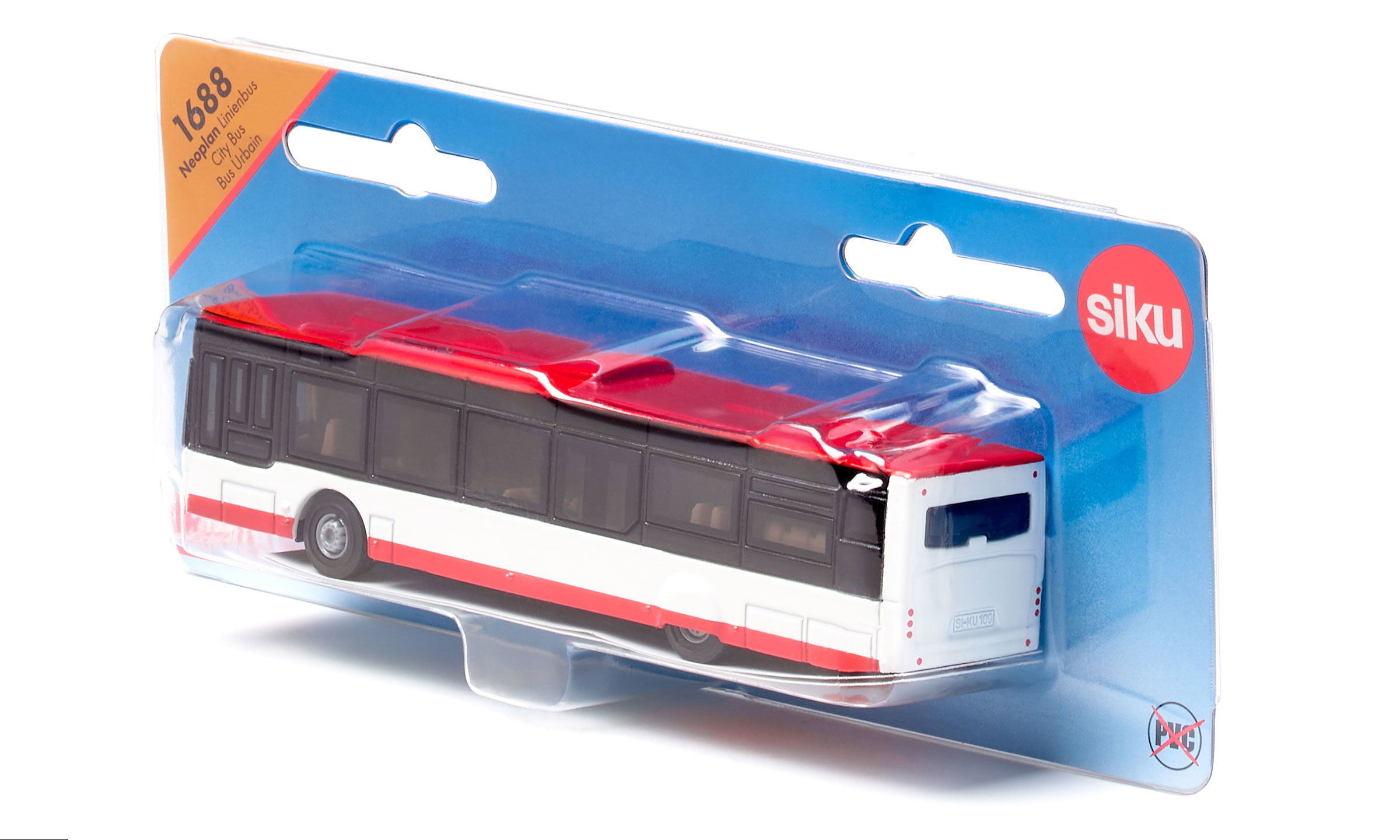 Neoplan Linienbus in Verpackung auf weißem Hintergrund