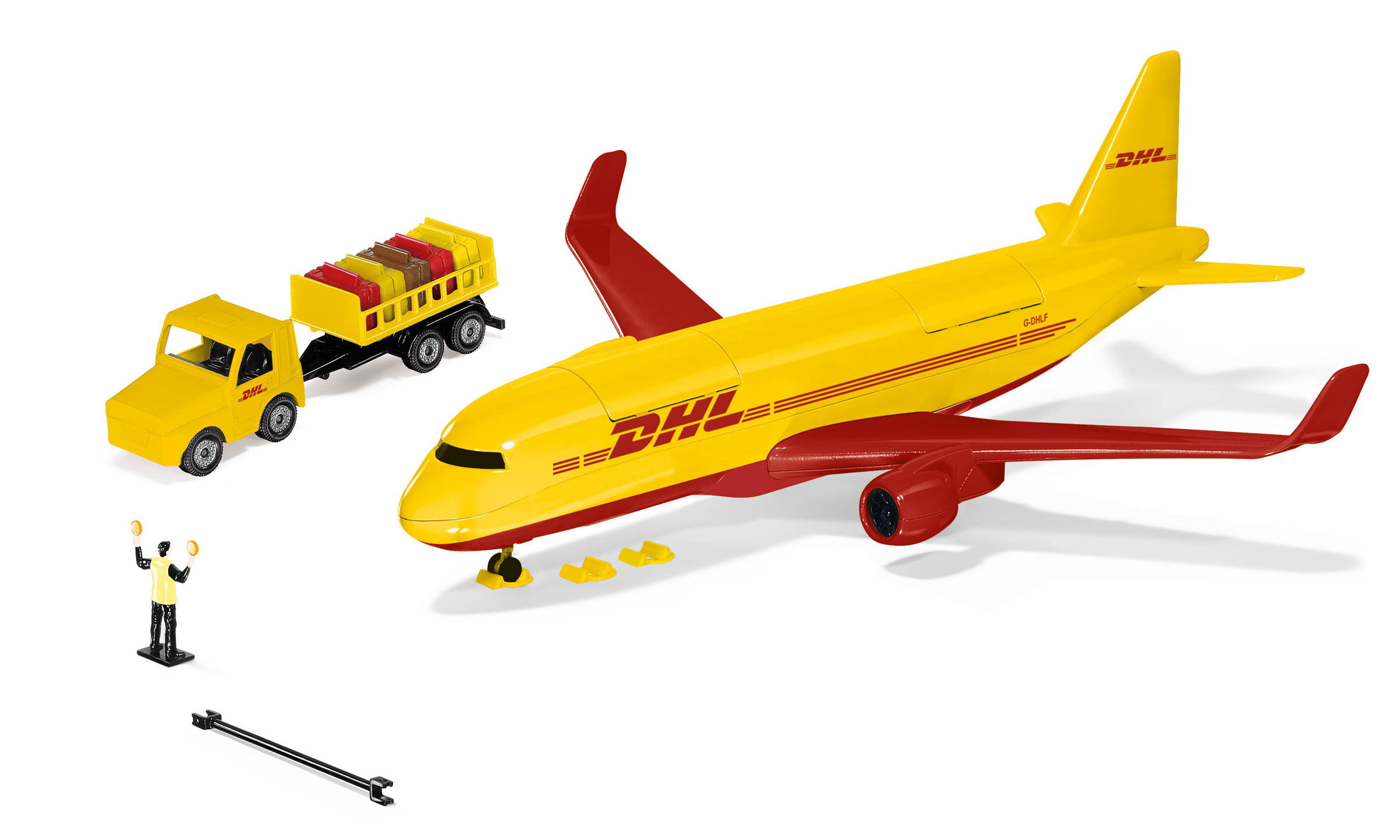 DHL Frachtflugzeug mit Zubehör