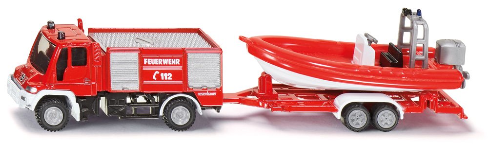 Siku Unimog Feuerwehr mit Boot 10163600005