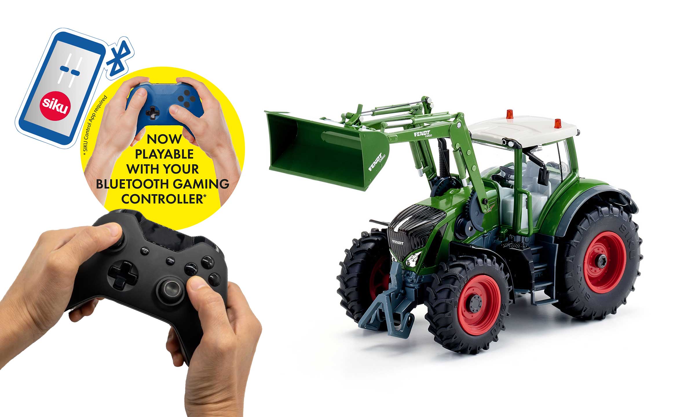 Fendt 933 Vario with front loader and Bluetooth app control